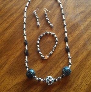 Necklace,  bracelet and earing set.